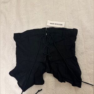Urban Outfitters Black Lace-Up Corset Waist Kids Shorts